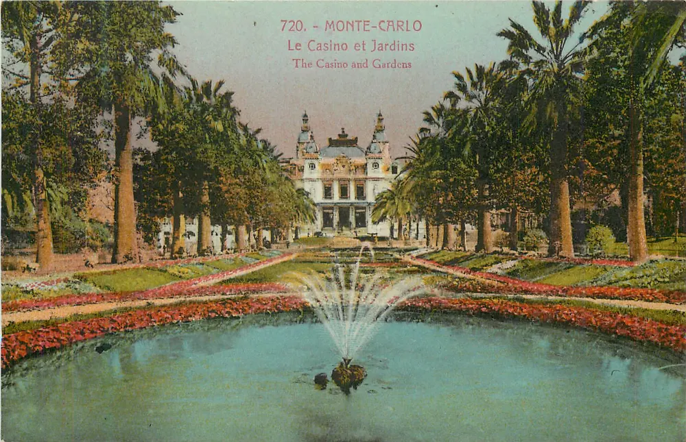 Monte-Carlo — Le Casino et Jardins — éditeur non visible, n° de série 720 - Recto