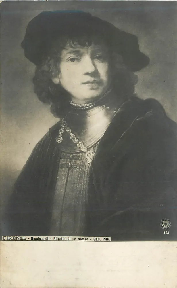 Rembrandt - Selbstporträt - Galerie Pitti, Florenz - Vorderseite