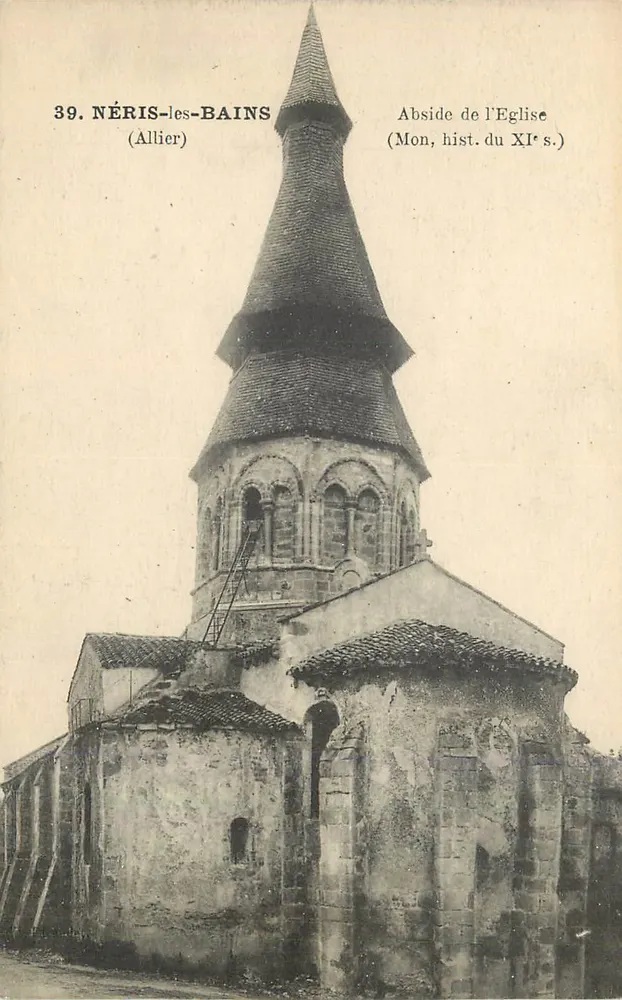 Néris-les-Bains — Abside da igreja (monumento histórico do século XI) — Editor não identificado, n° 39 - Frente