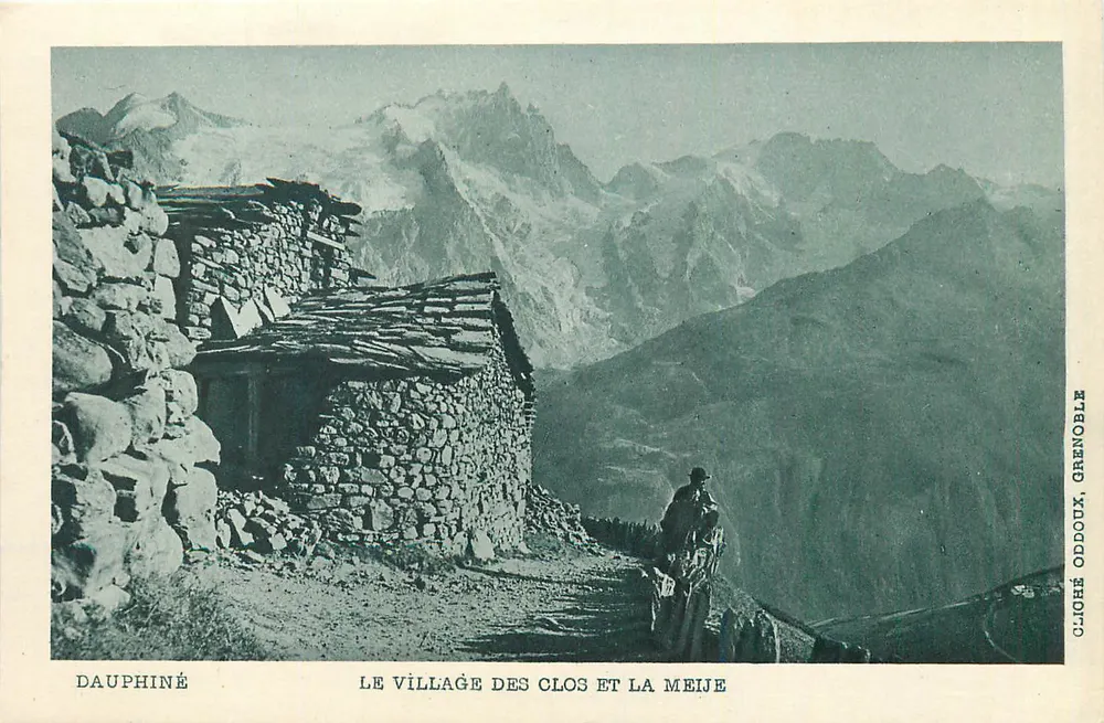 Le village des Clos et la Meije — Dauphiné — Cliché Oddoux, Grenoble - Recto