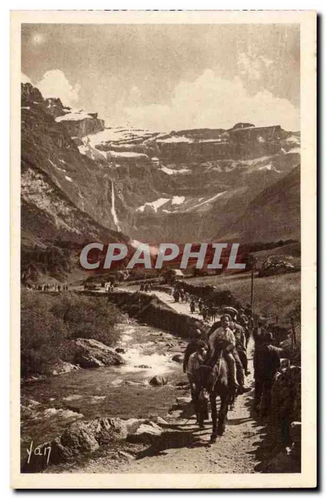 Gavarnie — Retorno do Circo — Edição E. Qimault, Lourdes - Frente