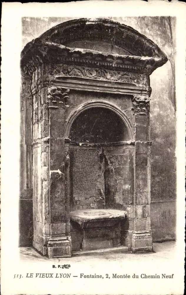 ALTES LYON — Brunnen, 2, Montée du Chemin Neuf — B. F. 513 - Vorderseite