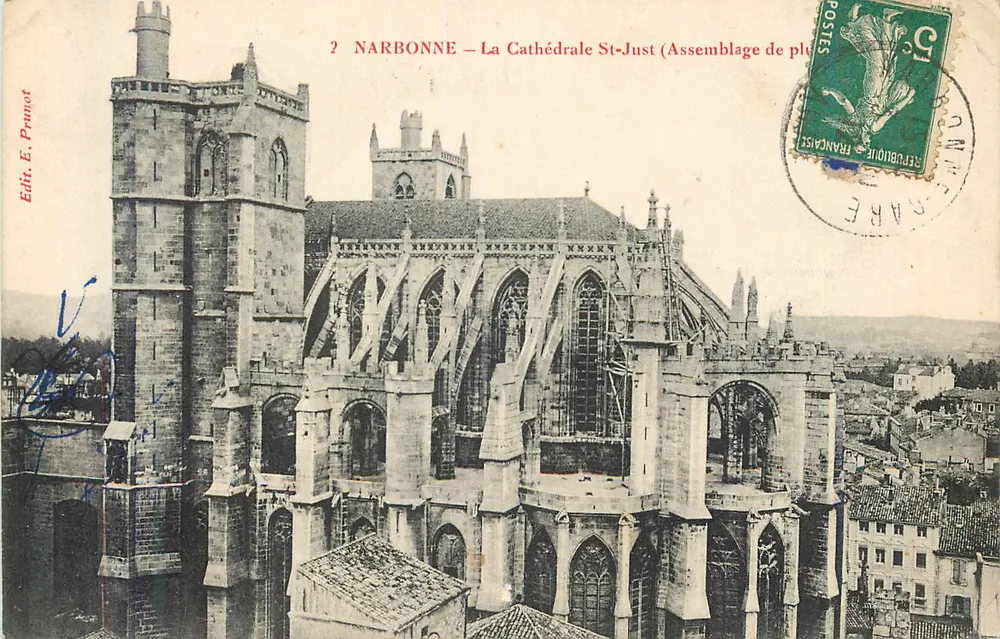 NARBONNE — A Catedral de São Justo — Montagem de placas — Edit. E. Prunot - Frente