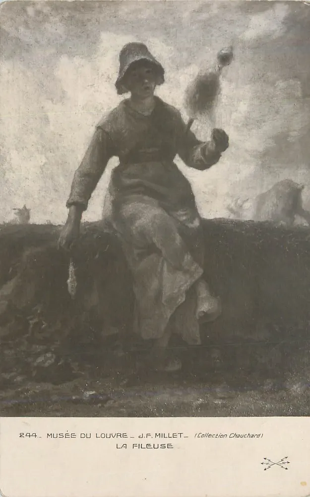 A Fiação — J.F. Millet — Museu do Louvre — Coleção Chauchard - Frente