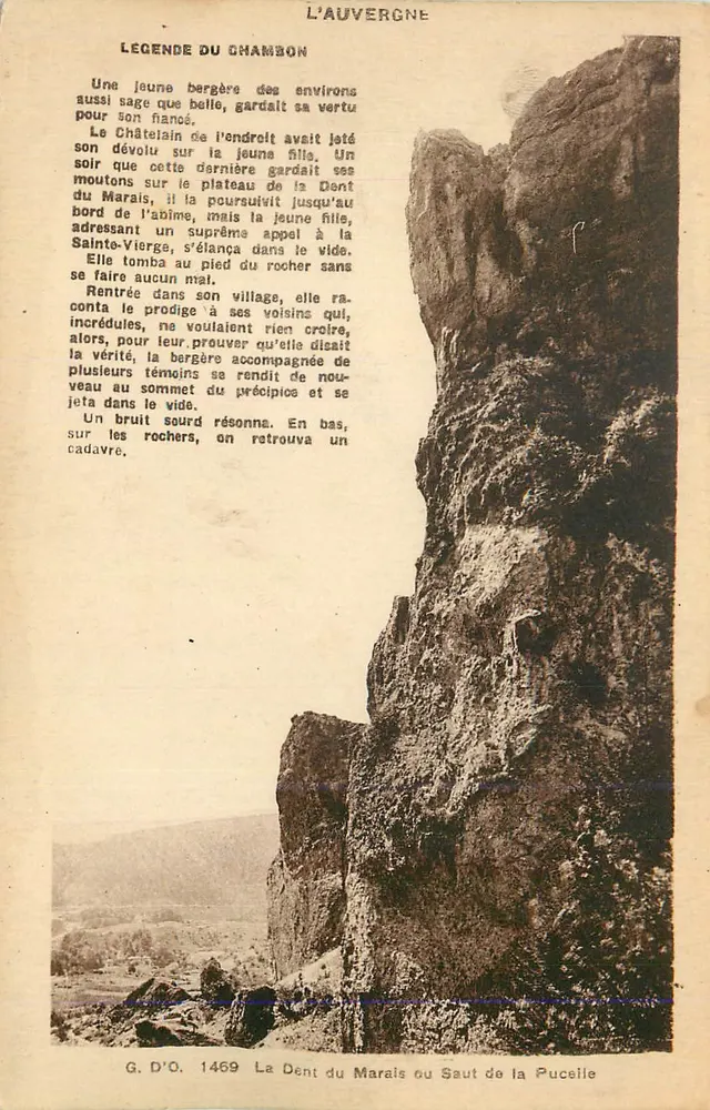 A Dente do Marais ou Salto da Pucelle — Lenda do Chambon — G. D'O. 1469 - Frente