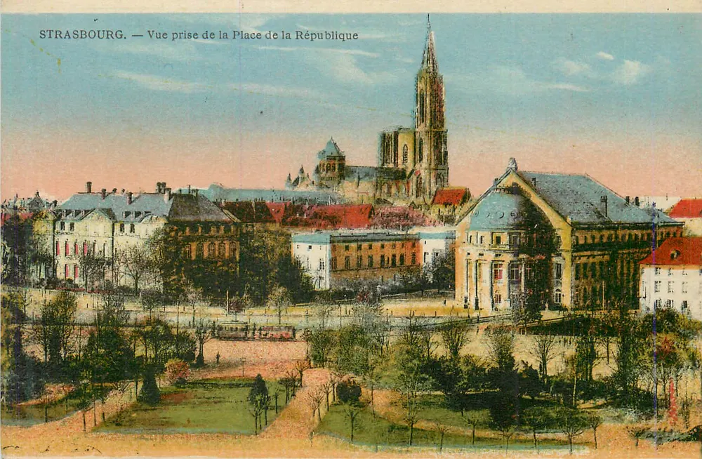 Strasbourg — Vue prise de la Place de la République - Recto