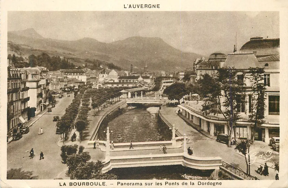 La Bourboule — Panorama über die Brücken der Dordogne — Auvergne - Vorderseite