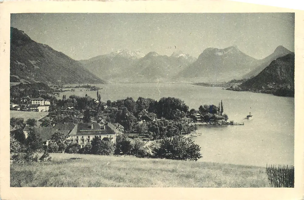 Lac du Bourget — panoramische Ansicht — Verlag unbekannt - Vorderseite