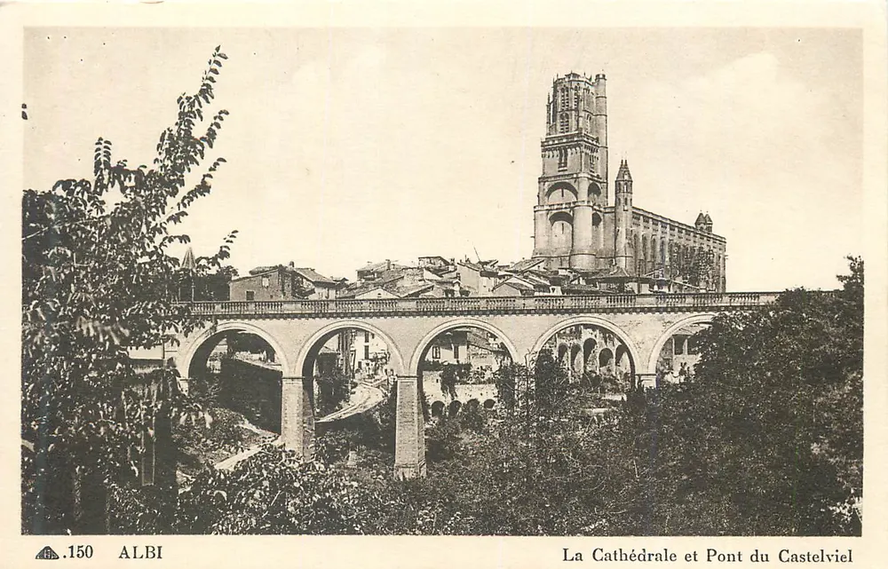 Albi — La Cathédrale et Pont du Castelviel — Éditeur inconnu, n° de série 150 - Recto