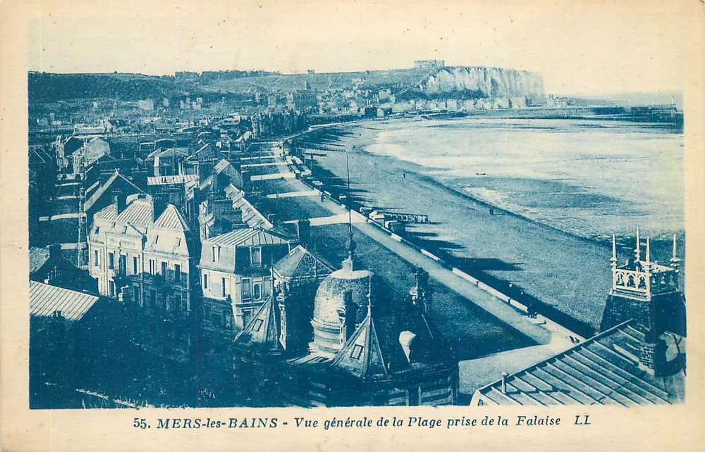 MERS-les-BAINS — Allgemeiner Blick auf den Strand von den Klippen — LL - Vorderseite