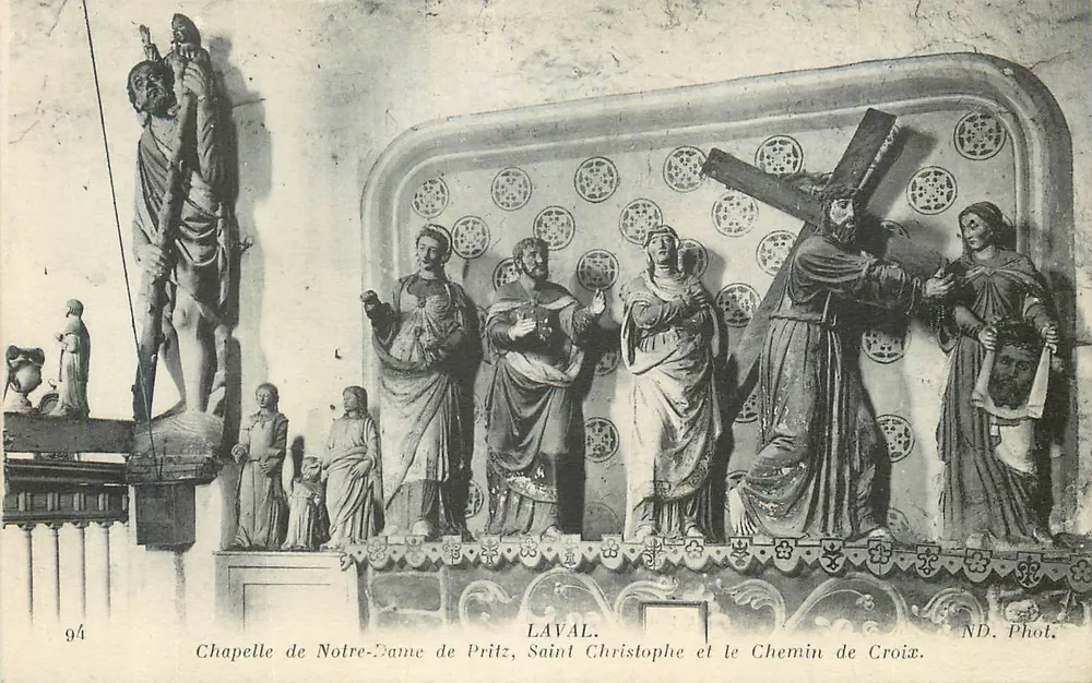 Kapelle Notre-Dame de Pritz, Heiliger Christophorus und die Stationen des Kreuzwegs — LAVAL. ND. Phot. - Vorderseite