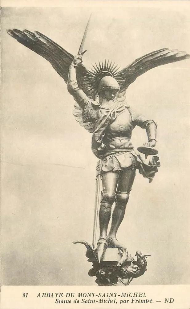 Statue des Michaels — Abtei Mont-Saint-Michel — von Frémiet — ND - Vorderseite