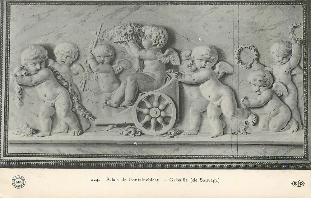 Palais de Fontainebleau — Grisaille (de Sauvage) — Éditeur Sirois, n° 224 - Recto