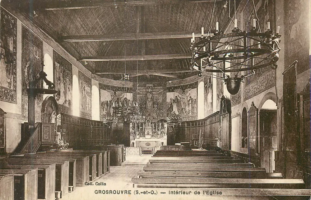Grosrouvre (S.-et-O.) — Intérieur de l'Église - Recto