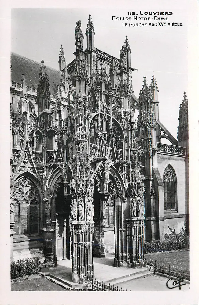 Louviers — Kirche Notre-Dame, der Portalbereich des 15. Jahrhunderts — Cap - Vorderseite