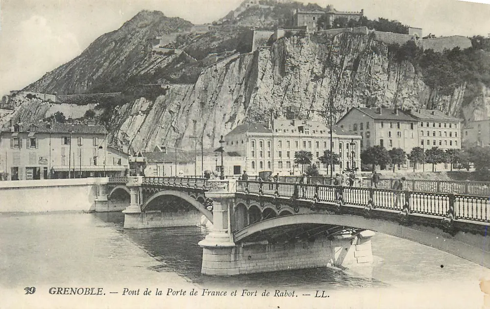 Grenoble — Brücke der Porte de France und Fort de Rabot — LL. - Vorderseite