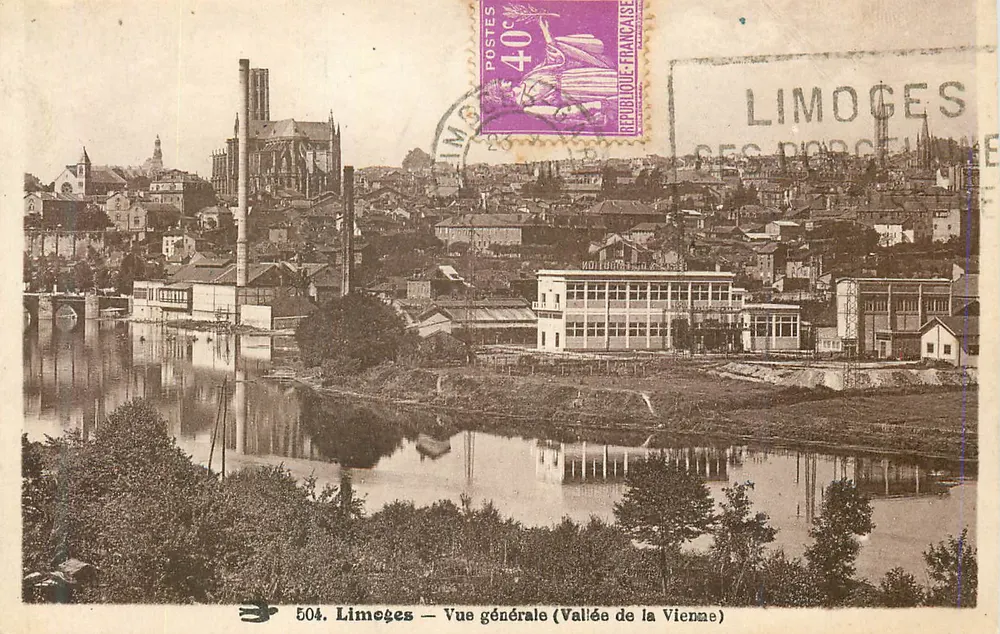 Limeçges — Vue générale (Vallée de la Vienne) — éditeur non identifié, n° de série 504 - Frente