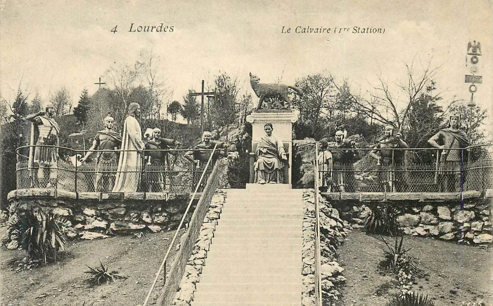 Lourdes — O Calvário (1ª Estação) — Editor: L. G. & Cie, n°4 - Frente
