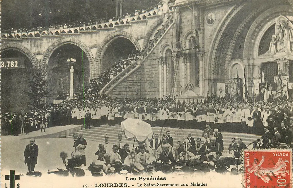 Lourdes — Das Heilige Abendmahl für Kranke — Die Pyrenäen - Vorderseite