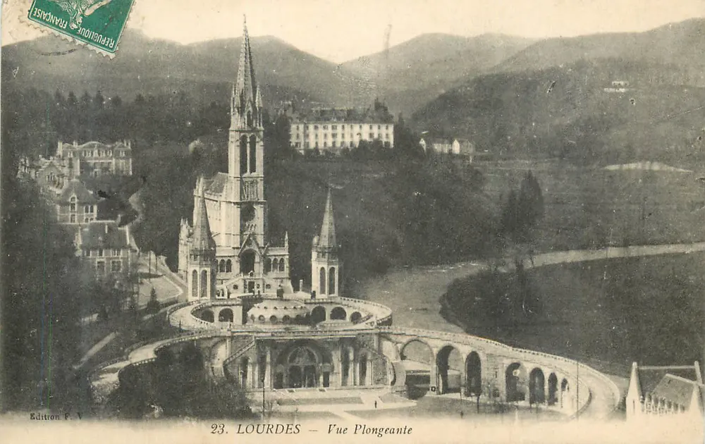 Lourdes — Widok z góry — Wydawnictwo F. V. - Awers