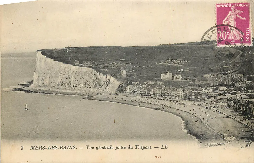 Mers-les-Bains — Vue générale prise du Tréport — LL - Recto
