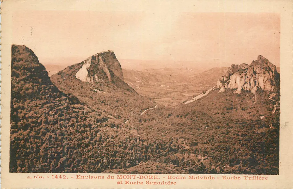 Umgebung des MONT-DORÉ — Felsen Malviale, Tuilière und Sanadoire — g.d'o. - 1442 - Vorderseite