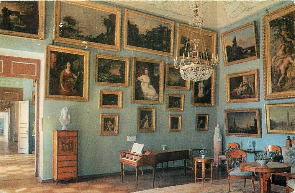 Sala de jantar do castelo de Schloss Schönbrunn — decoração interior — editor não identificável - Frente