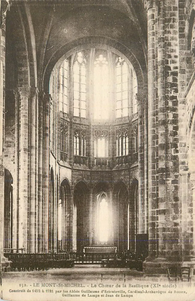 Le Mont-Saint-Michel - Le Chœur de la Basilique (XIe siècle) - Éditeur non identifié, n° 152 - Recto