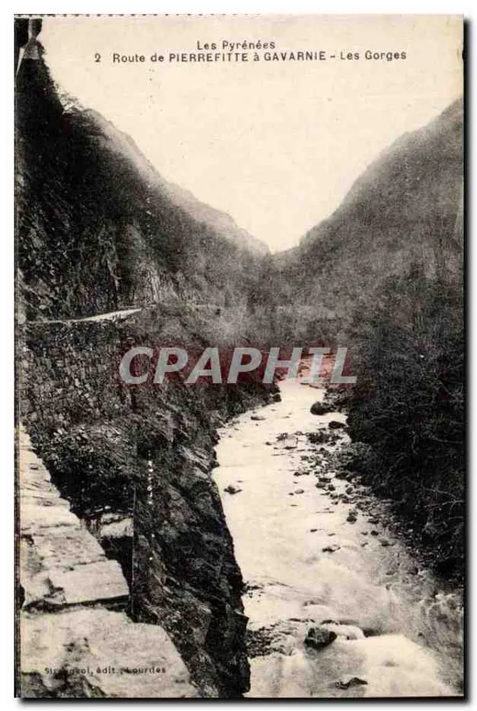 De Pyreneeën — Route van Pierrefitte naar Gavarnie — De Gorges — Sireyssol, uitgave Lourdes - Voorkant