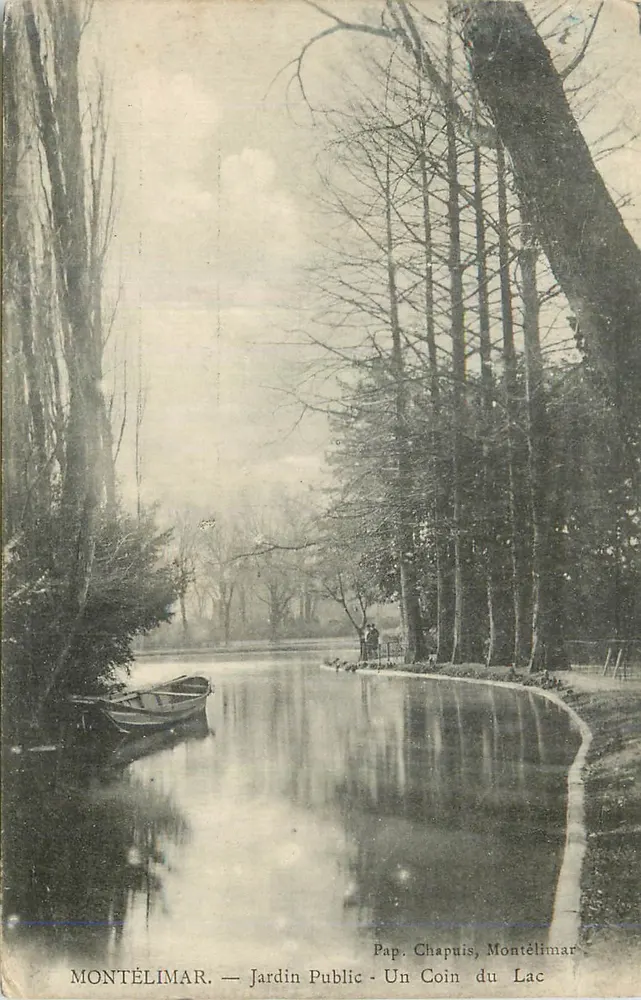 Montélimar — Öffentlicher Garten — Ein Eckbereich des Sees — Pap. Chapuis, Montélimar - Vorderseite