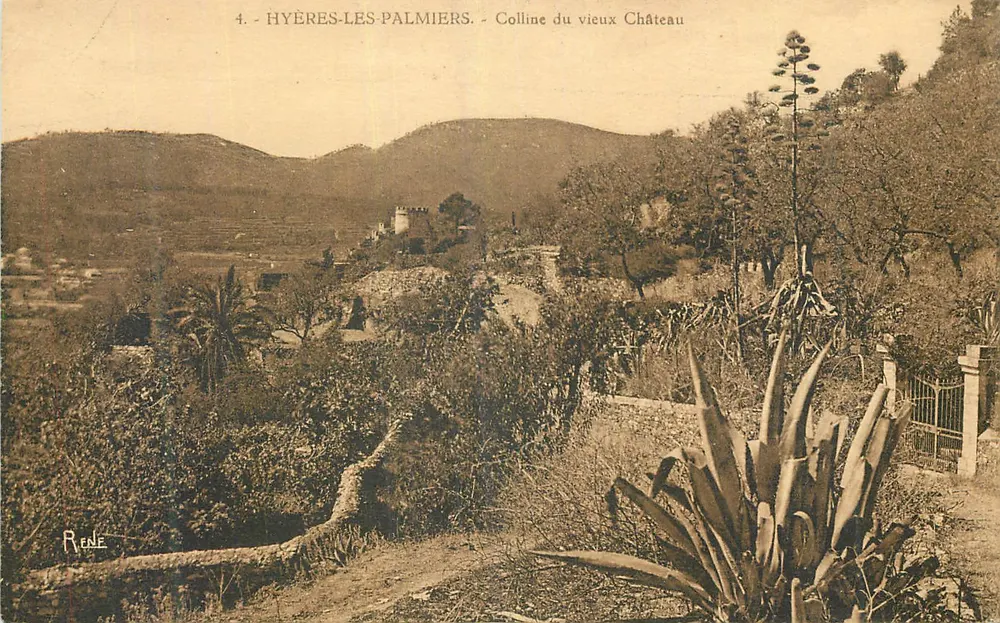 Hyères-les-Palmiers — Hügel des alten Schlosses — Verlag RENÉ, n°4 - Vorderseite