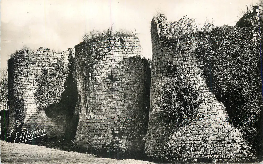 Schloss Mignion — Ruinen runder Türme — E. Mignion - Vorderseite