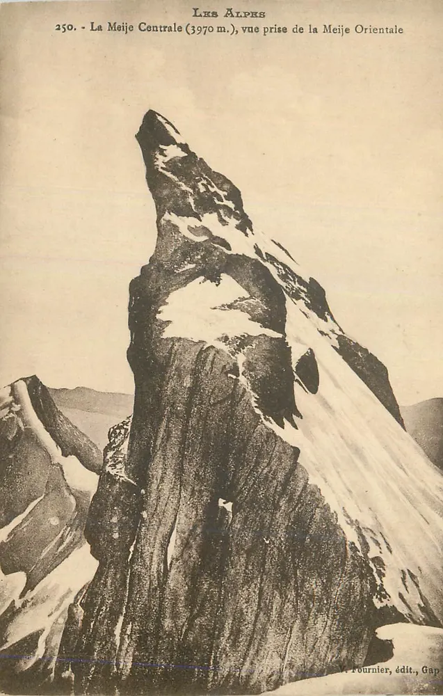 La Meije Centrale (3970 m.) — Aufnahme von der Meije Orientale — V. Fournier, Verlag, Gap - Vorderseite