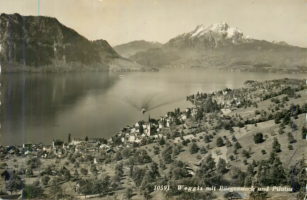 Weggis with Bürgenstock and Pilatus — 10591 — publisher not visible - Front