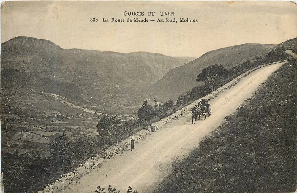 Tarnschlucht — Die Straße nach Mende — Im Hintergrund, Molines — Verlag: 338 - Vorderseite
