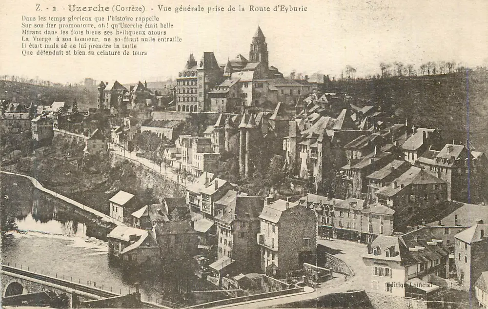 Uzerche (Corrèze) — Allgemeiner Blick vom Route d'Eyburie — Éditique Lothrici - Vorderseite