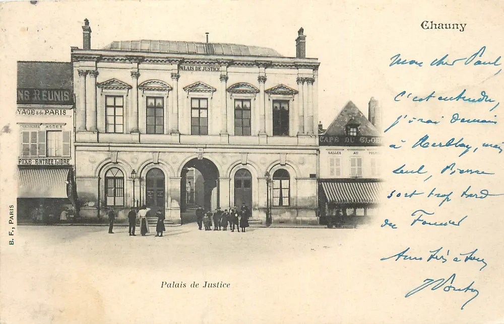 Palacio de Justicia — Chauny — B. F., París - Anverso
