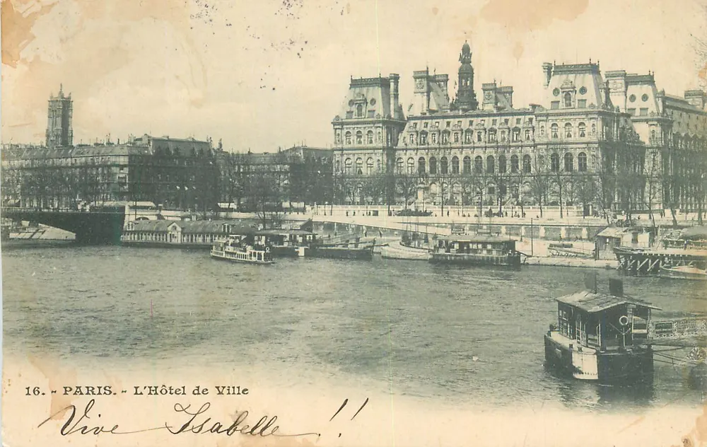 Paris - O Hôtel de Ville — editor desconhecido, número de série 16 - Frente