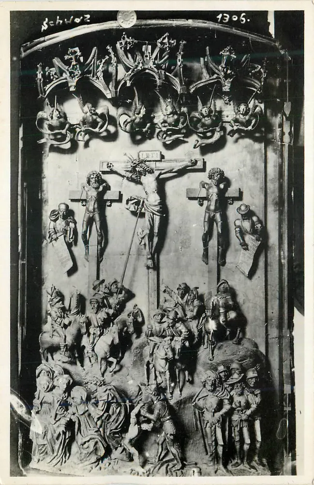Crucificação — grupo escultórico — Schuoz - Frente