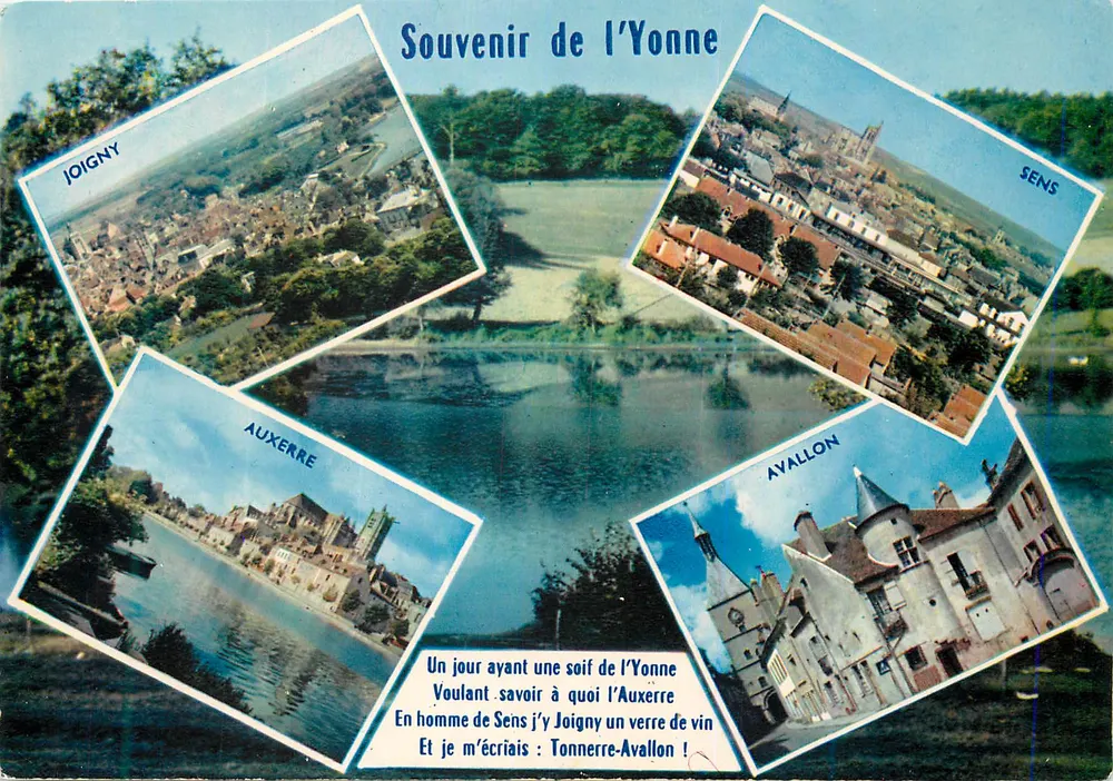Souvenir de l'Yonne — Joigny, Sens, Auxerre, Avallon - Recto