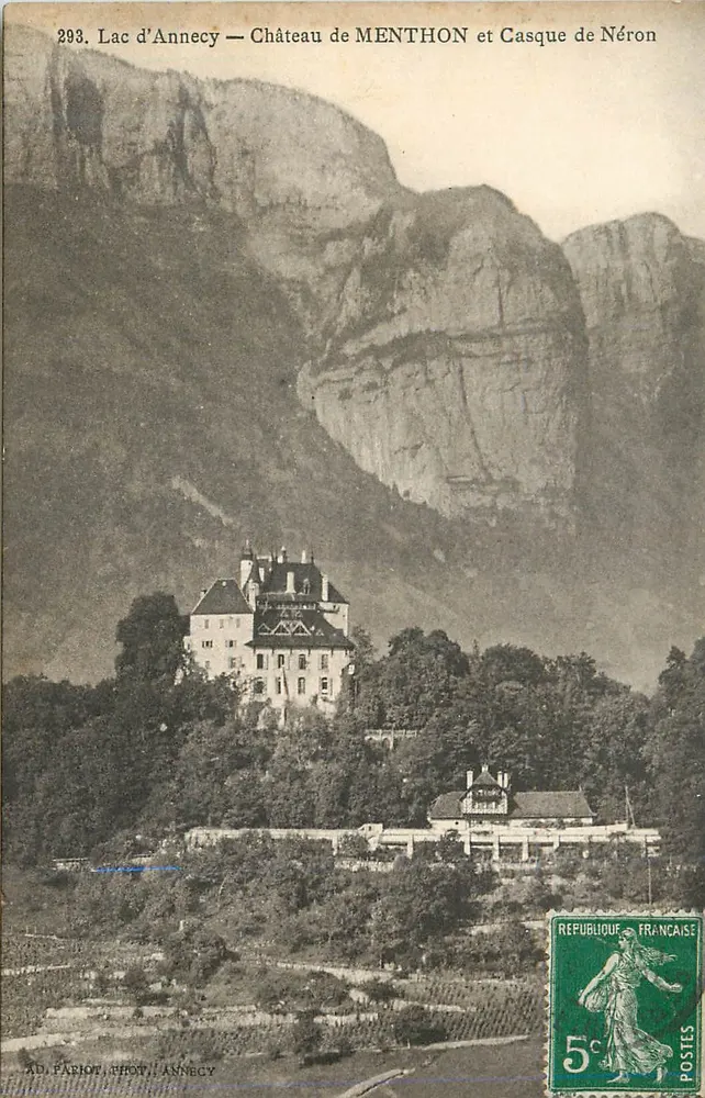 Lac d'Annecy — Château de MENTHON et Casque de Néron — AD. PÉRIOT, SHOT, ANNÉCY - Recto