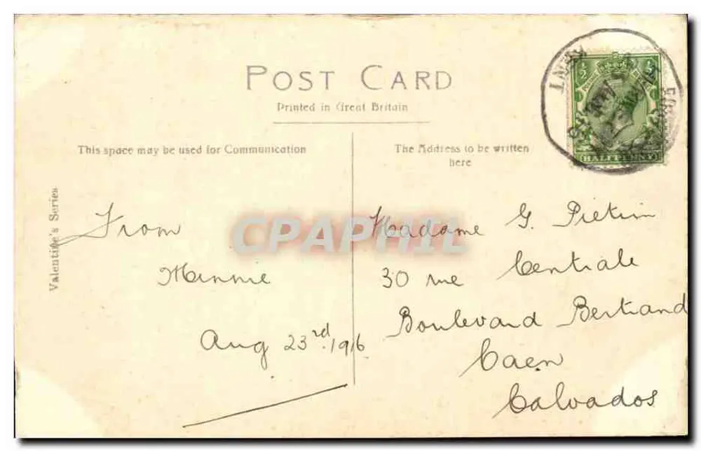 Downs at Beltinge, Kerne Bay — Valentine's Series n° 76790 — Galva - Verso
