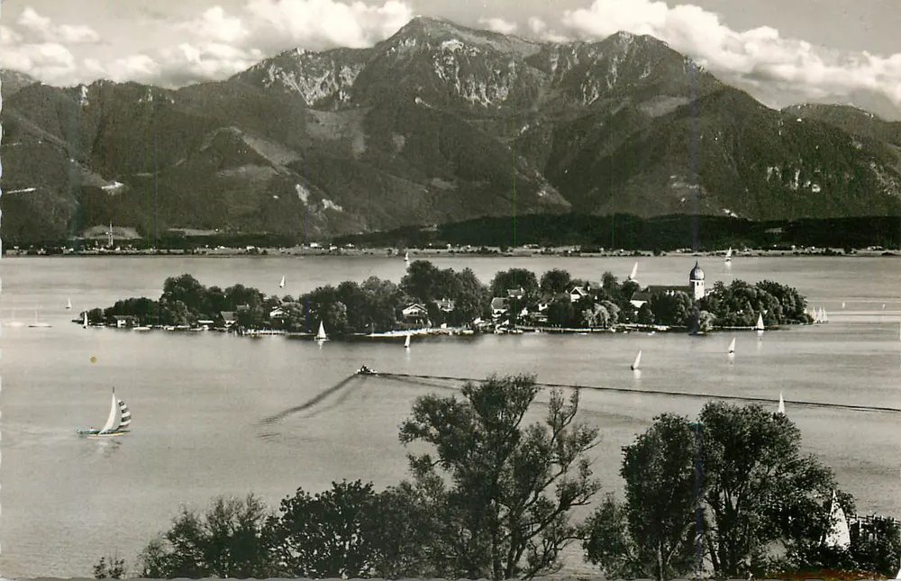 Insel Fraueninsel — See von Konstanz — Panoramablick — unbekannter Verlag - Vorderseite