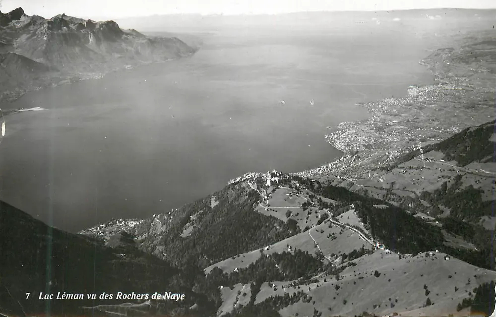 Lago Léman visto dos Rochers de Naye — vista aérea — série 7 - Frente
