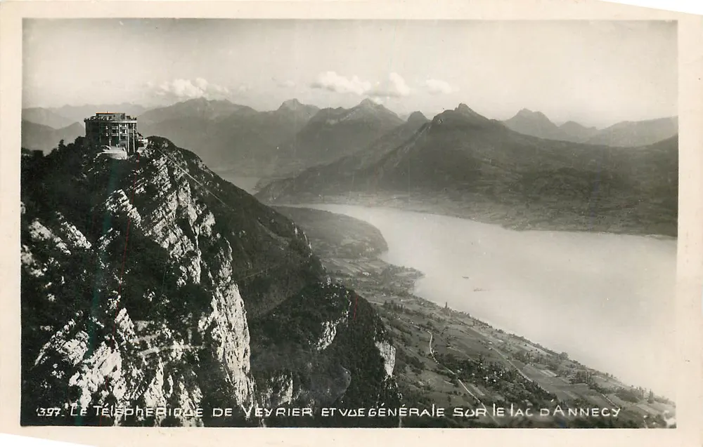 Le Téléphérique de Veyrier et vue générale sur le lac d'Annecy — n° 397 - Recto