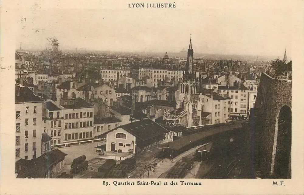 Quartiers Saint-Paul et des Terreaux — Lyon illustré — série 89 — M.F. - Recto