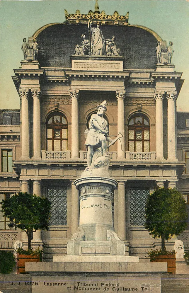 Lausanne — Bundesgericht und Denkmal von Wilhelm Tell - Vorderseite