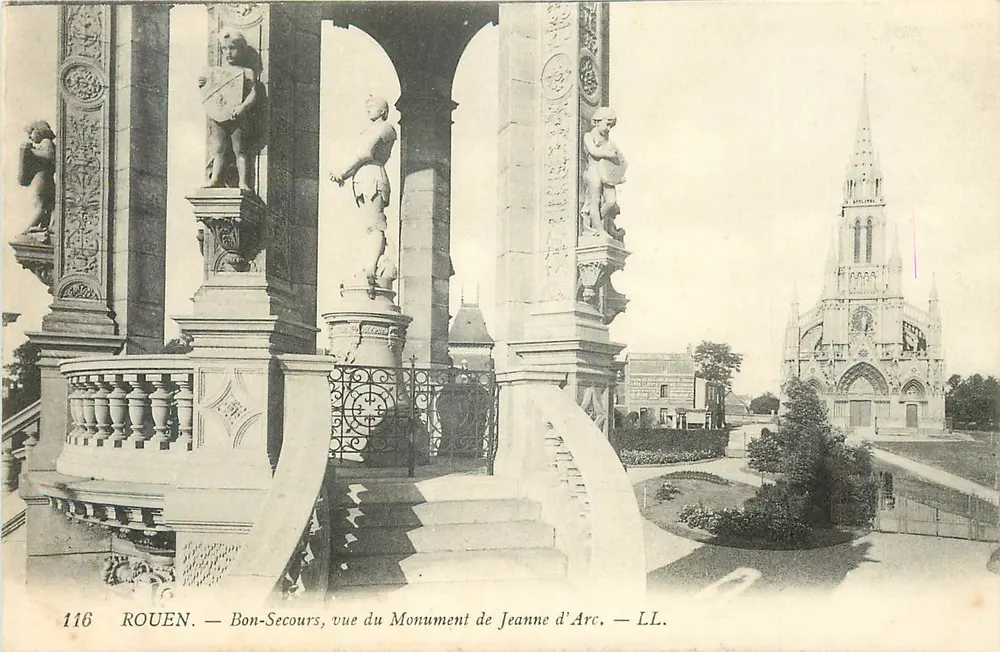 Rouen — Bon-Secours, vue du Monument de Jeanne d'Arc — LL. - Recto