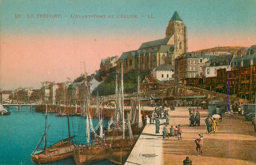 Le Tréport — Der Hafen und die Kirche — LL - Vorderseite