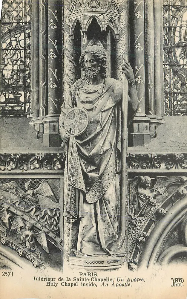Intérieur de la Sainte-Chapelle, Un Apôtre — Paris — JND Phot. n° 2571 - Recto